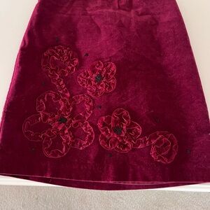 Elegant Burgundy Floral Skirt